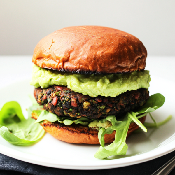 Black Bean Burger with Falafel & Avocado Crème